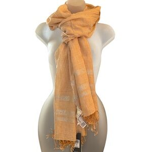 Eileen Fisher Organic Cotton Chambray Lightweight Scarf Shawl NWT
